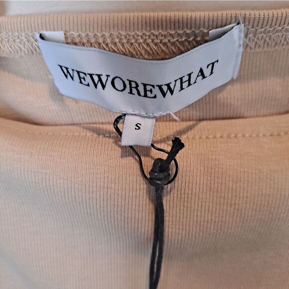 WeWoreWhat Beige Boat Neck Dress Sz S NWT - Picture 7 of 9